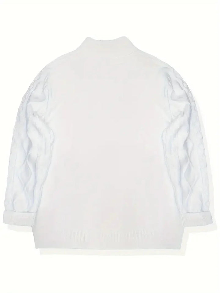 Brit & Boho™️ | Viskose-Mischung Strick Quarter Zip