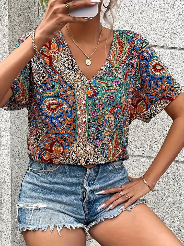 Livia - Lockeres Sommer-Paisley-Top