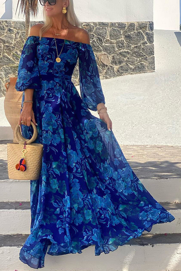 Calista | Florales Off-Shoulder Maxikleid