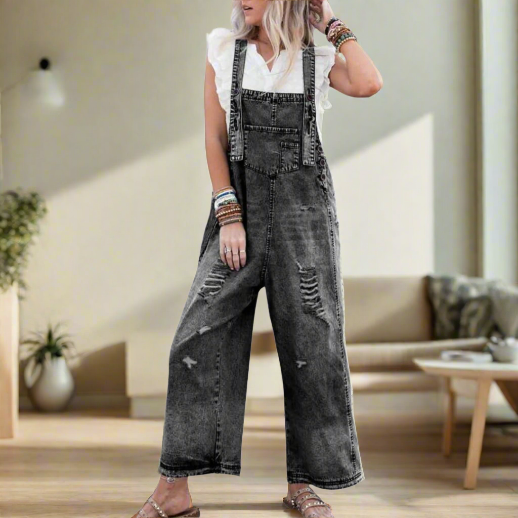 Carmelita™ – Vintage-Waschung Verstellbarer Jumpsuit