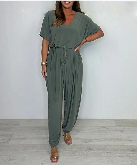 Cora™ - V-Ausschnitt Bindeträger Jumpsuit