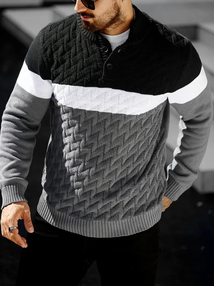 Brit & Boho™️ | Der Atlas Henley Strickpullover