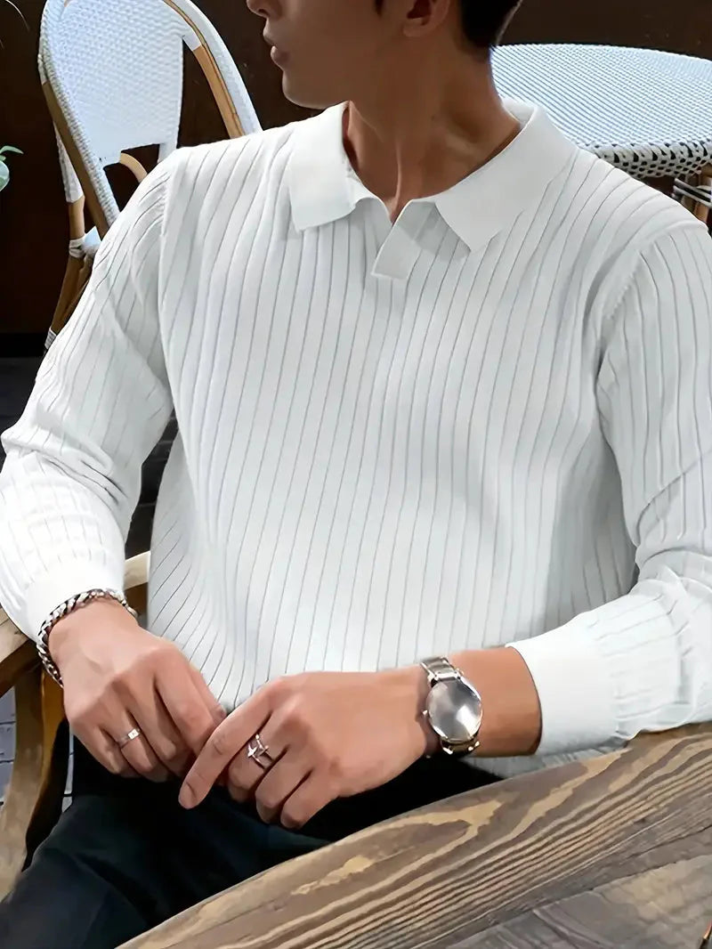 Brit & Boho™️ | Geripptes Strickpullover-Shirt