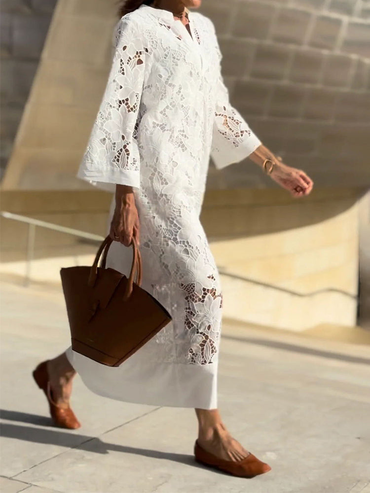 Grace™ - Modernes Fließendes Raffiniertes Spitzenkleid