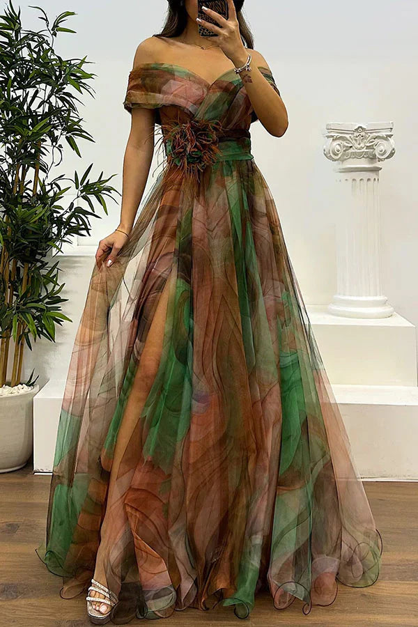 Juliet – Elegantes Off-Shoulder Maxikleid