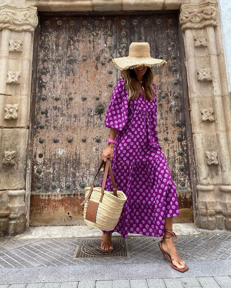 Elin | Boho Maxi Baumwollkleid