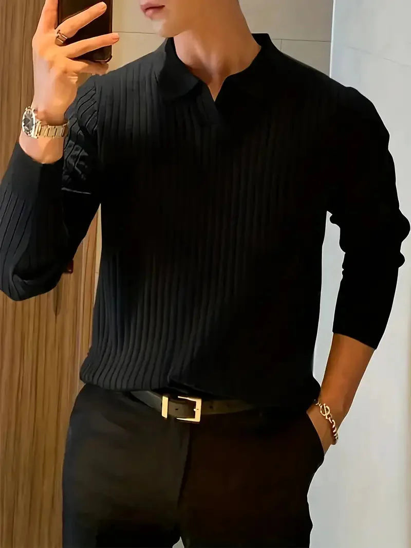 Brit & Boho™️ | Geripptes Strickpullover-Shirt