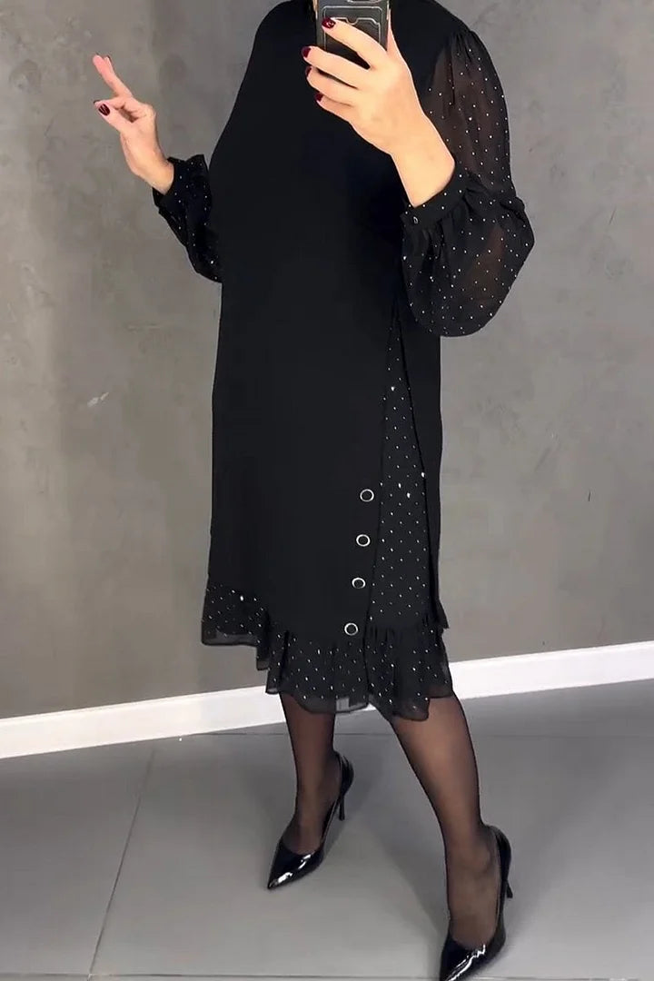 Niklas - Damen Kleid Mit Rundhalsausschnitt Und Fester Farbe