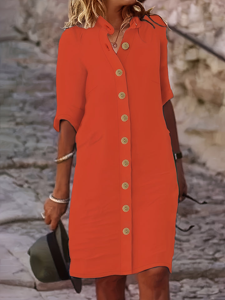 Hannah™ - Lässiges Kleid mit Knopfleiste