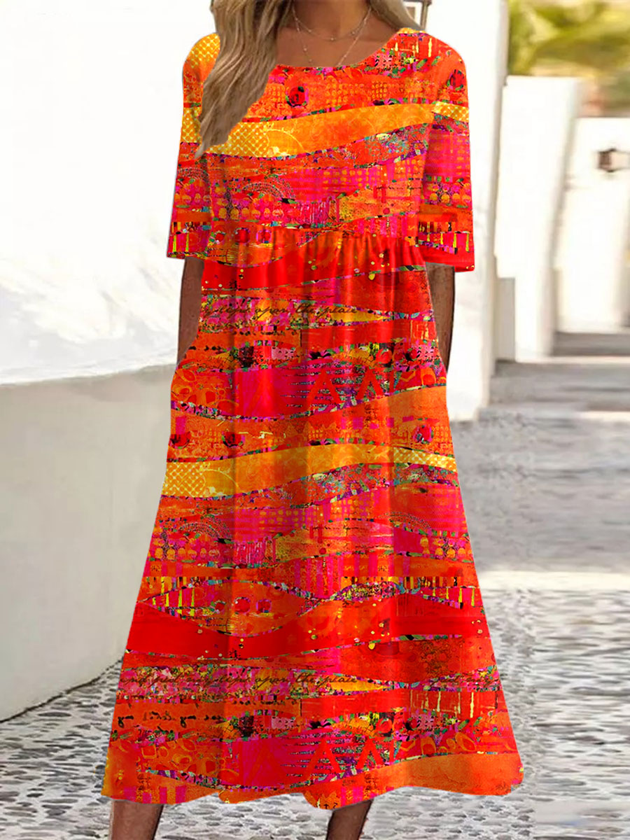 Heidi™ – Vintage Kunstdruck Casual Baumwolle und Leinen