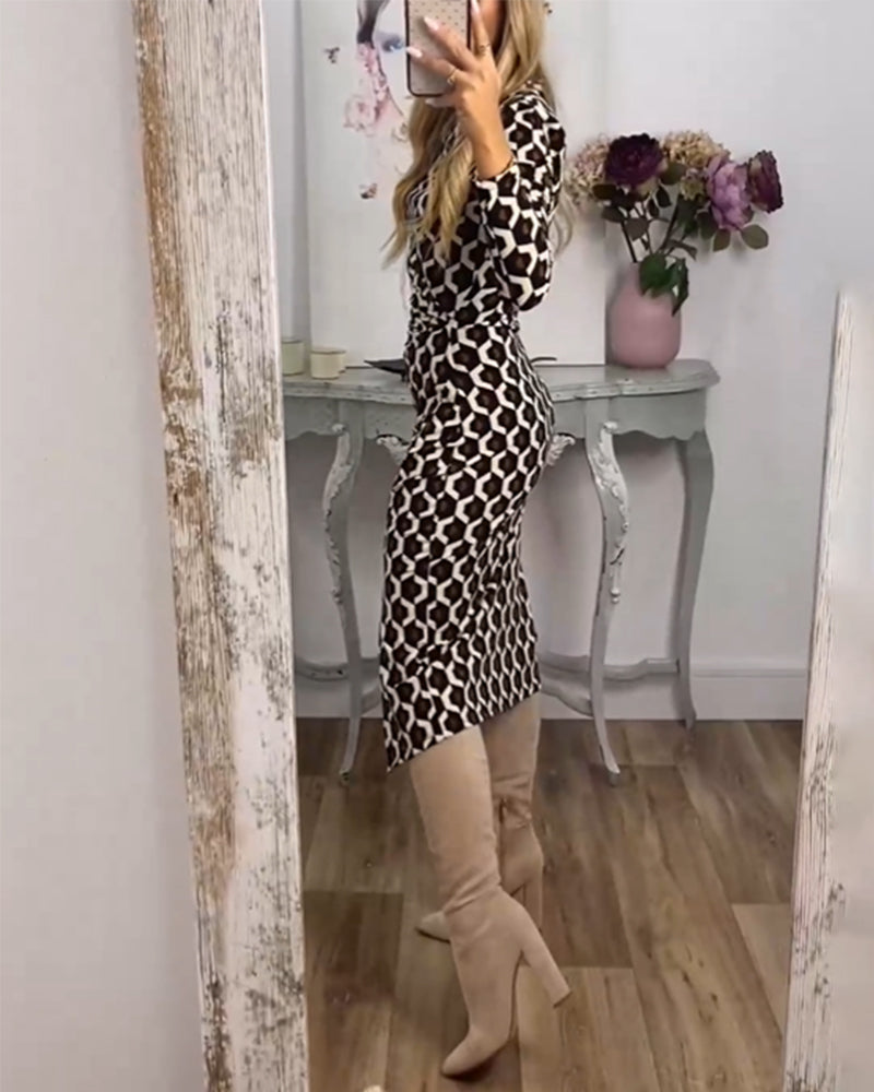 Donna™ - Bequemes bedrucktes Schlitzkleid