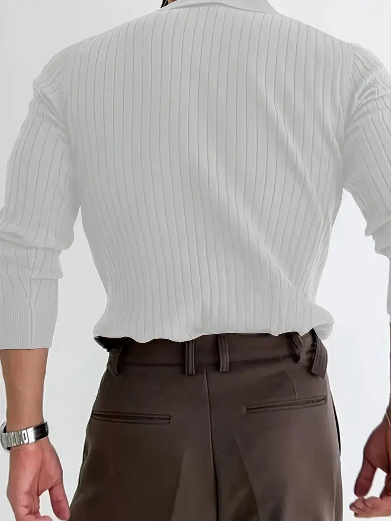 Brit & Boho™️ | Geripptes Strickpullover-Shirt