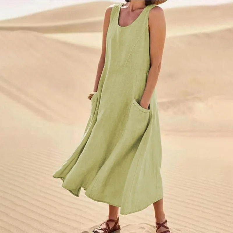 Tina™ - Sommer Leinenkleid