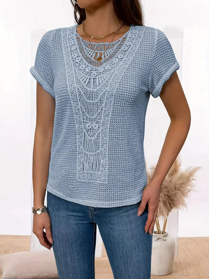 Megan™ - Schickes Shirt mit Rundhalsausschnitt aus Spitze