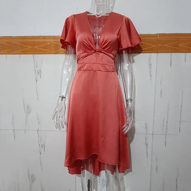 Edvige™ - Satin-Maxikleid aus Rosenholz
