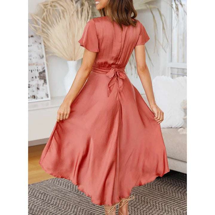 Edvige™ - Satin-Maxikleid aus Rosenholz