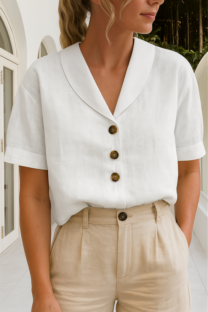 Frida™ – Trendiges Damen-T-Shirt aus Baumwolle und Leinen