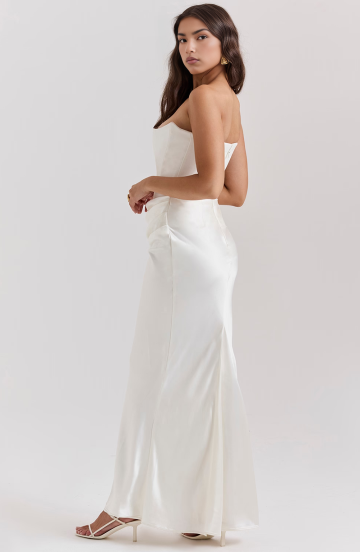Hera - Elegantes Retro-Einfarbiges Trägerloses Partykleid