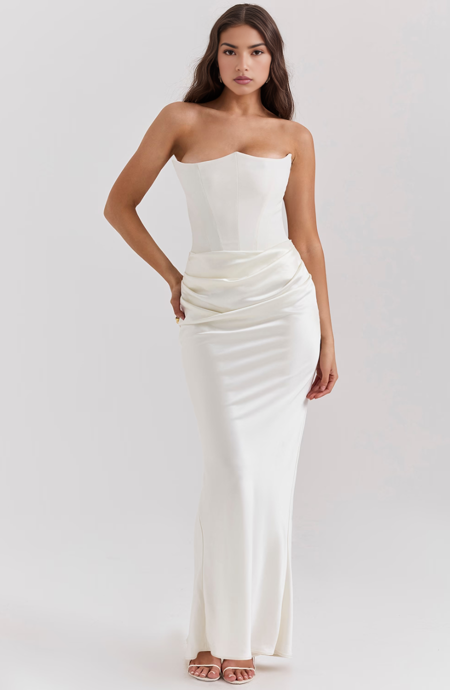 Hera - Elegantes Retro-Einfarbiges Trägerloses Partykleid