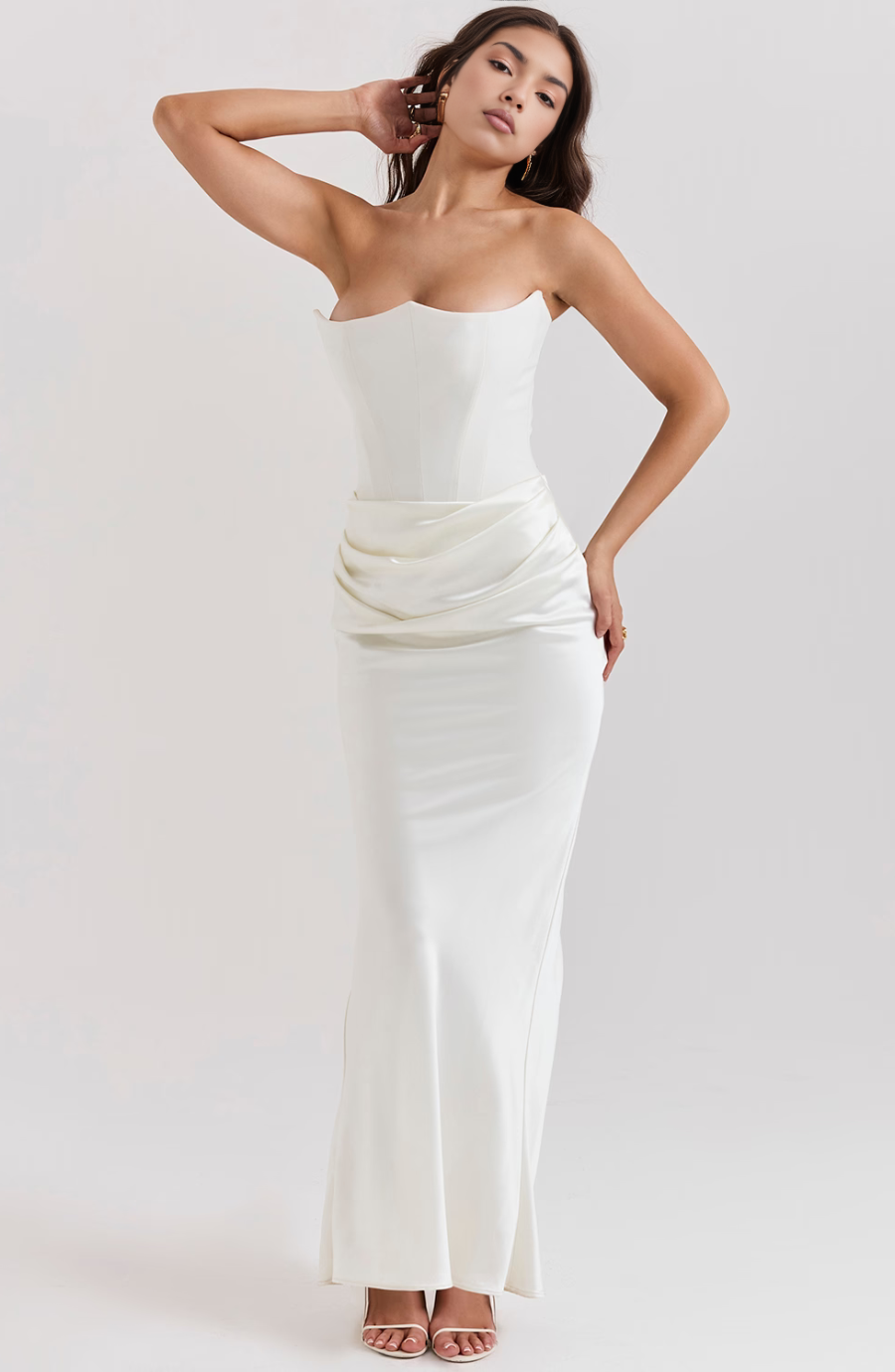 Hera - Elegantes Retro-Einfarbiges Trägerloses Partykleid