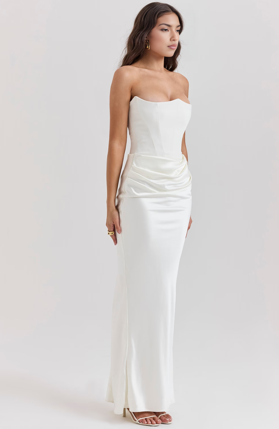 Hera - Elegantes Retro-Einfarbiges Trägerloses Partykleid
