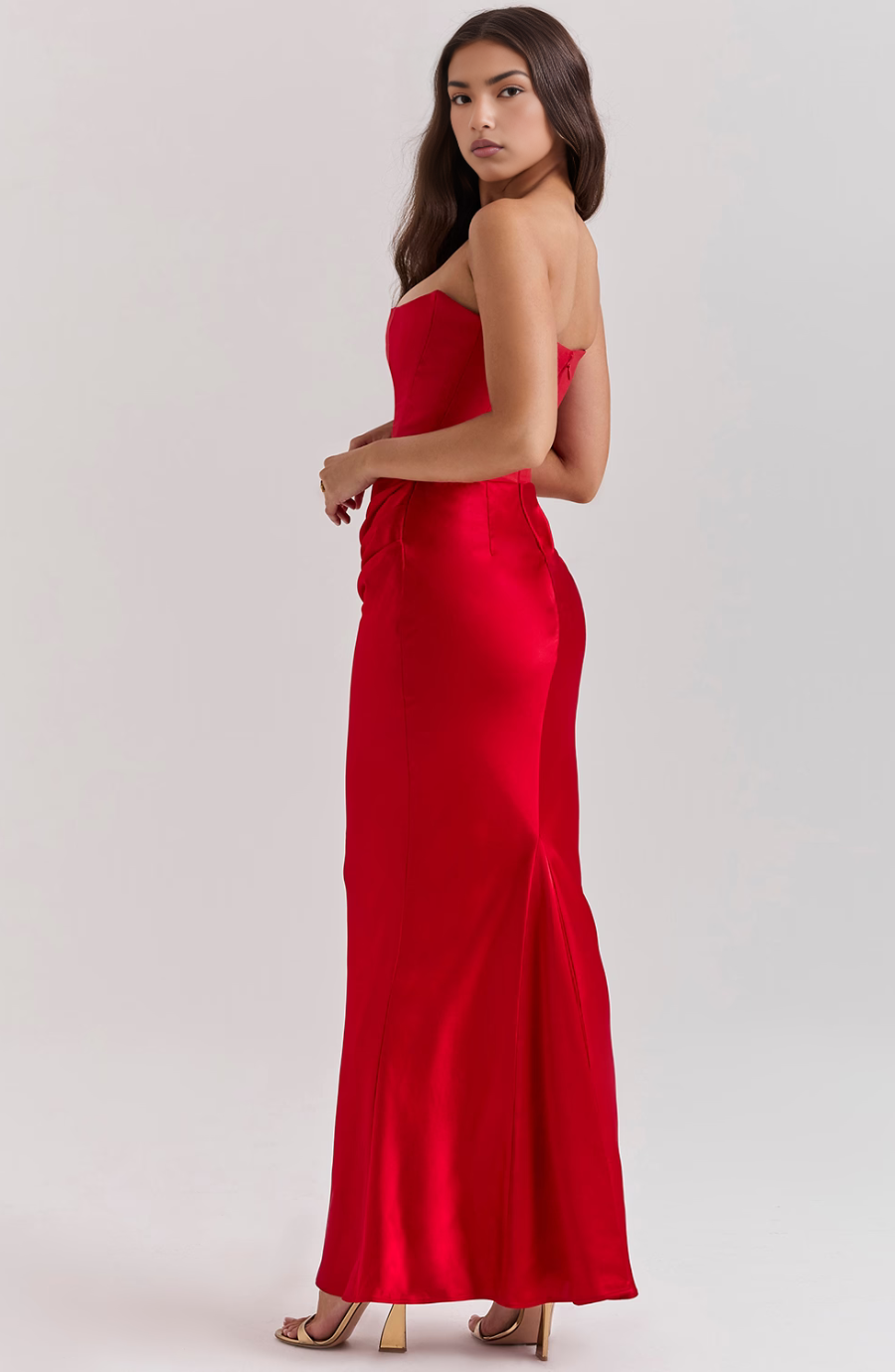 Hera - Elegantes Retro-Einfarbiges Trägerloses Partykleid