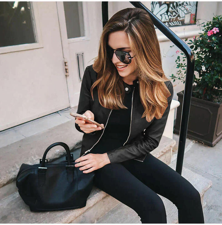 Abigail™ - Elegante Italienische Lederjacke