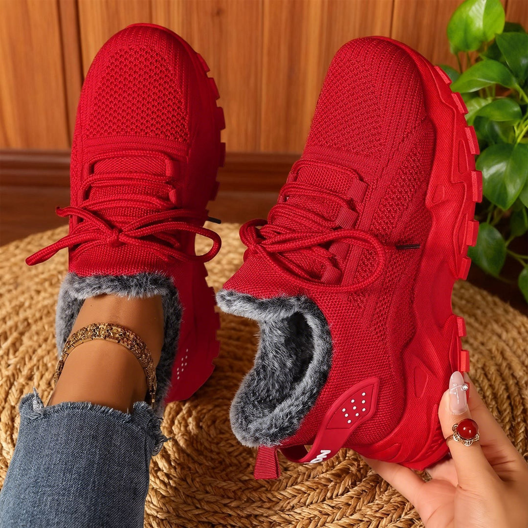 Alina™ - Lässige, leichte Fleece-Sneaker mit Schnürung