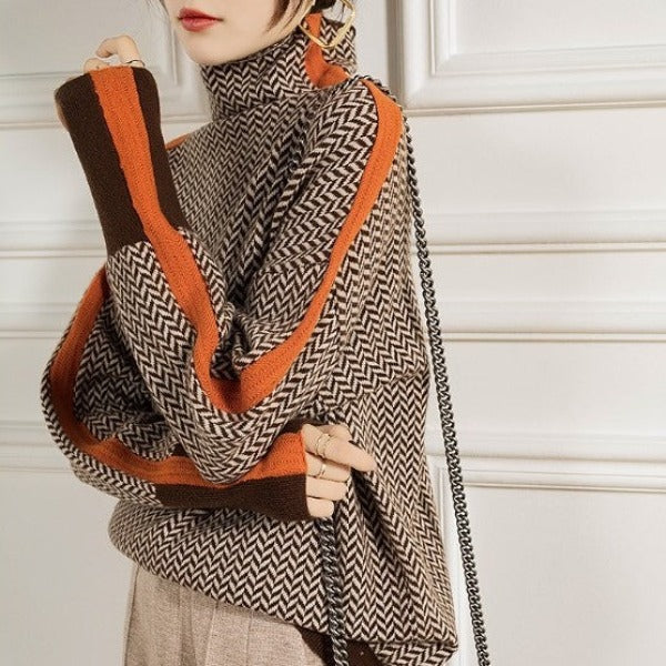 Clara – Gestreifter Rollkragenpullover