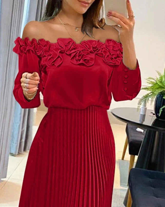 Carina | Atemhaftes Off-Shoulder Maxikleid