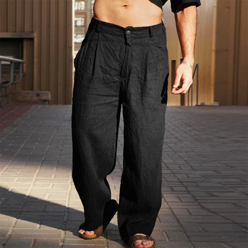 Malik - Weite Leinenhose
