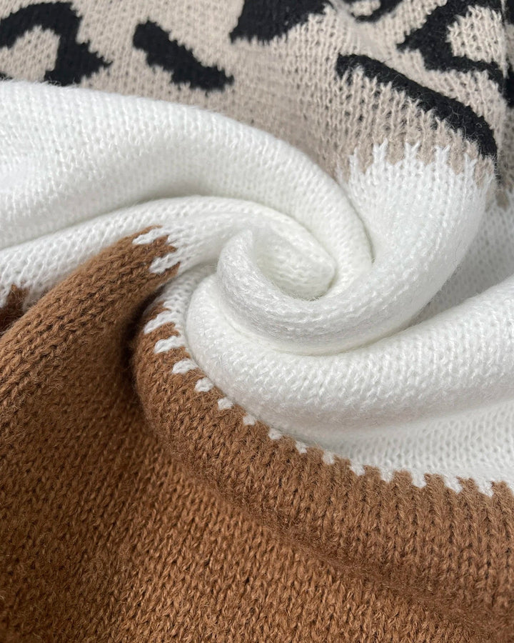 Zoe - Farbblock Leopard Pullover