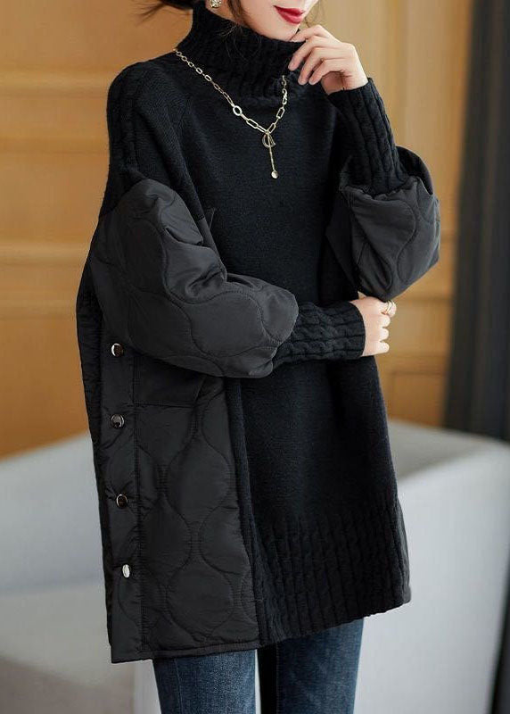 Hailey™ - Einfacher Patchwork-Pullover mit Rollkragen