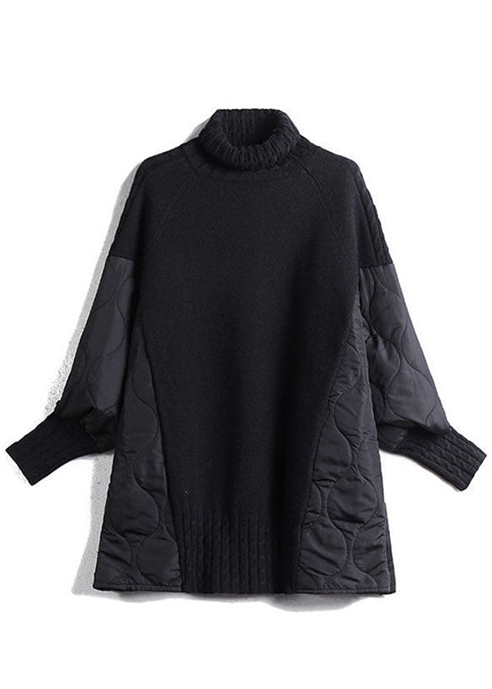 Hailey™ - Einfacher Patchwork-Pullover mit Rollkragen