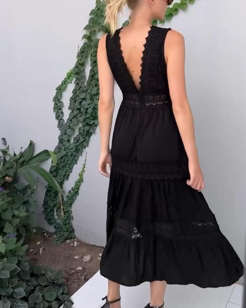 Stella™ - Bequemes V-Ausschnitt Spitzen-Topkleid