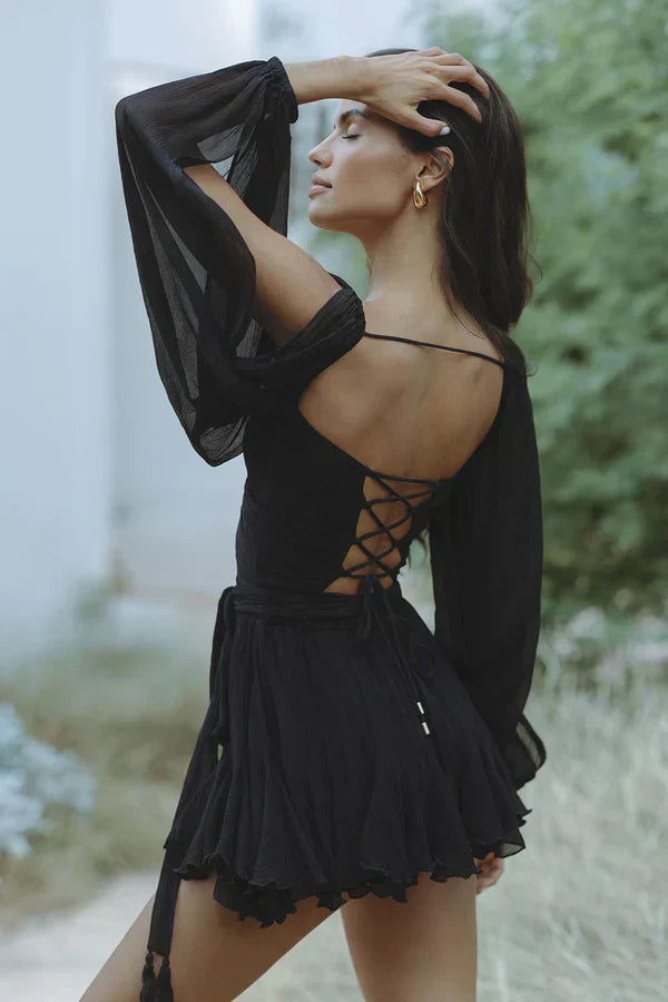Layla™ - Stilvolles Mini-Kleid mit Ballonärmeln