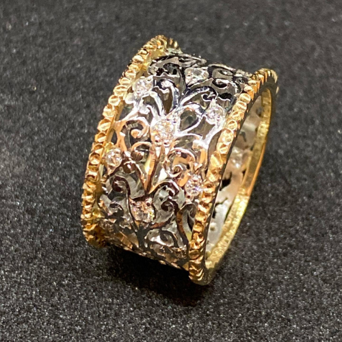 Teressa - Vintage Efeu Ring mit Zirkon