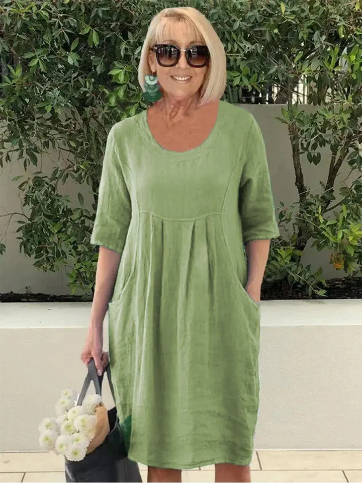 Lena™ - Entspanntes Faltenkleid mit Taschen