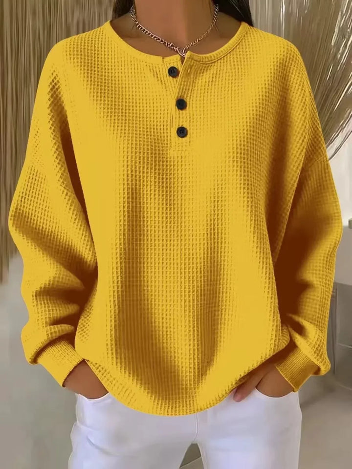 Anne™ - Gemütliches Sweatshirt mit Waffelstrick und Kragen