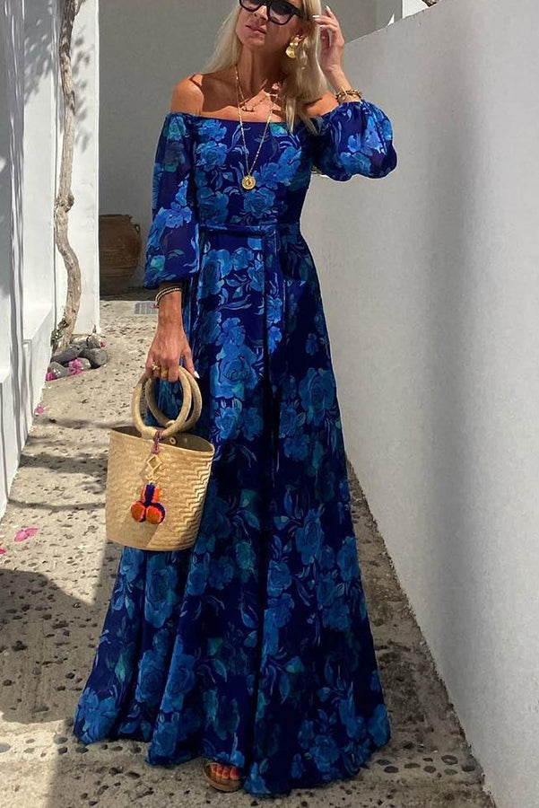 Calista | Florales Off-Shoulder Maxikleid