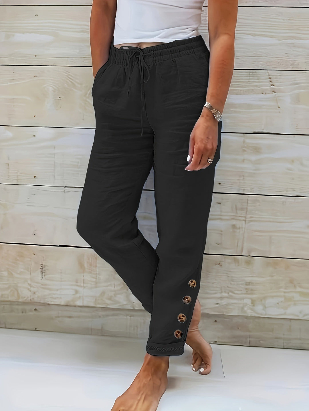 Lana™ - Slim Straight Baumwollhose