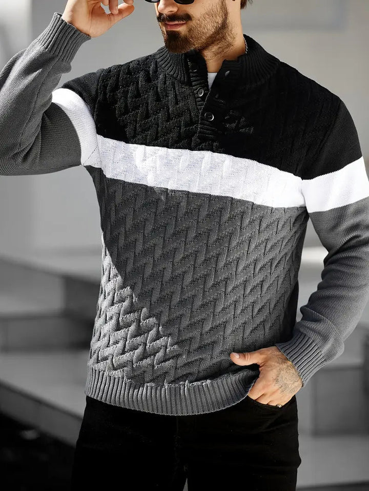 Brit & Boho™️ | Der Atlas Henley Strickpullover