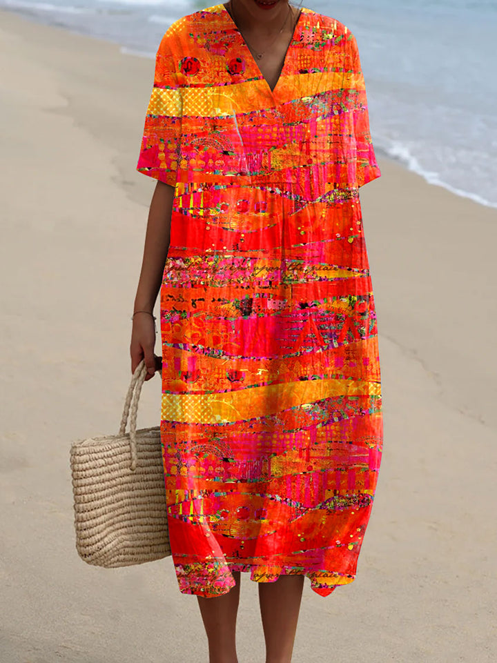 Heidi™ – Vintage Kunstdruck Casual Baumwolle und Leinen