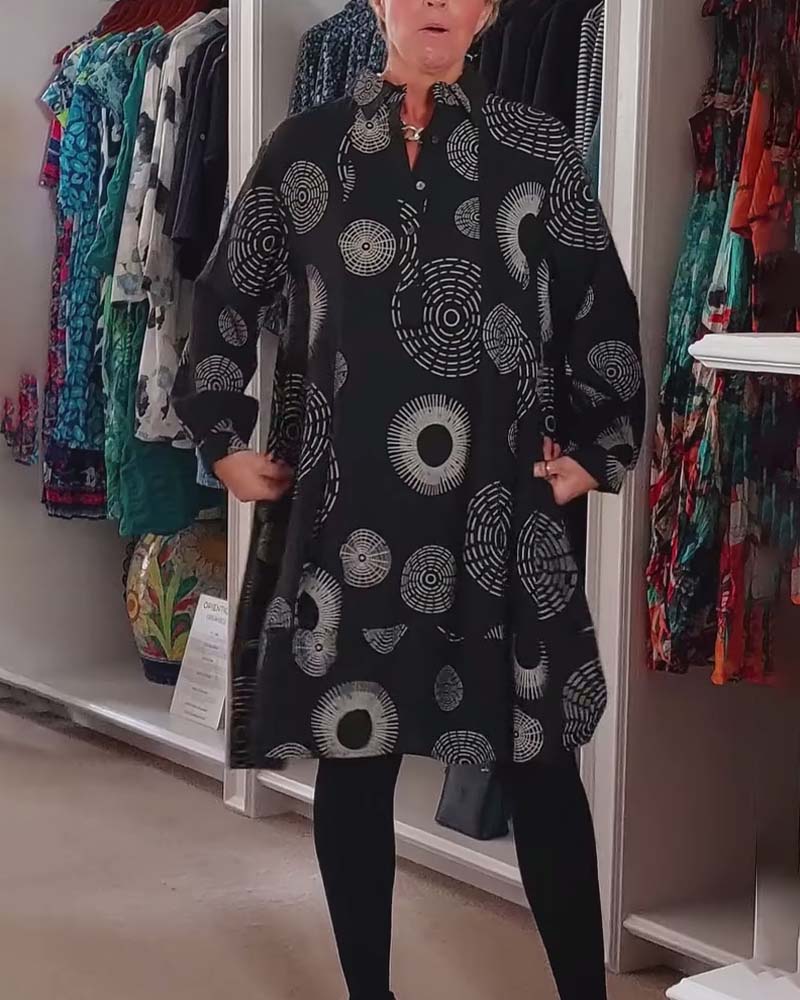 Marlene™ - Lässiges Kleid mit geometrischem Druck