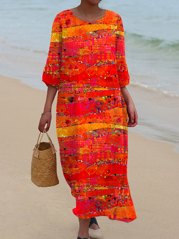 Heidi™ – Vintage Kunstdruck Casual Baumwolle und Leinen