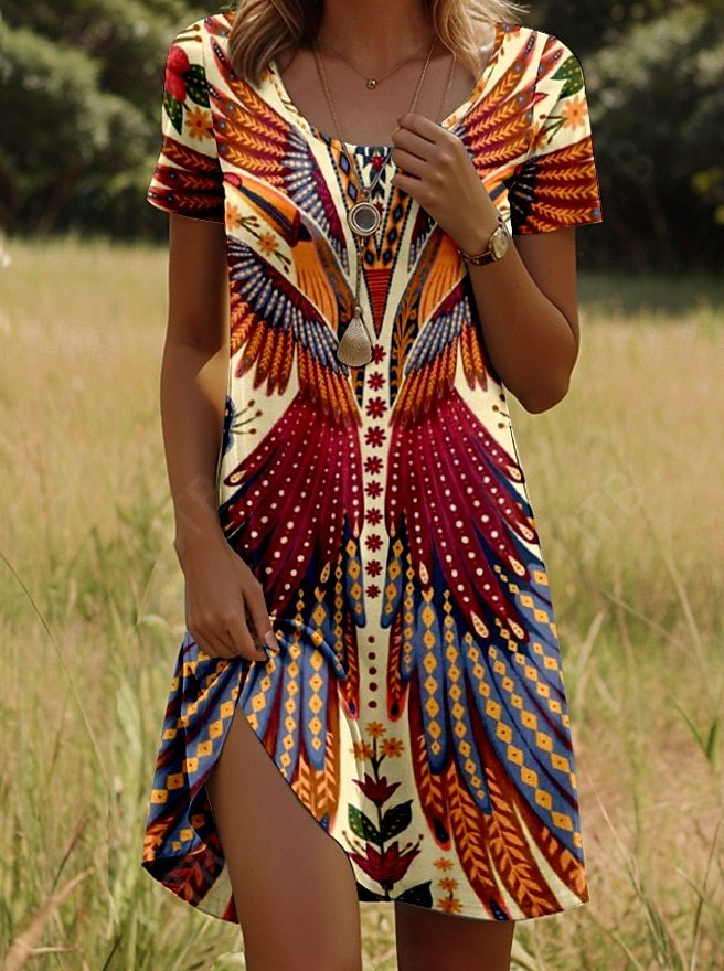 Mabel™ - Trendiges Ethnisch Bedrucktes Sommerkleid
