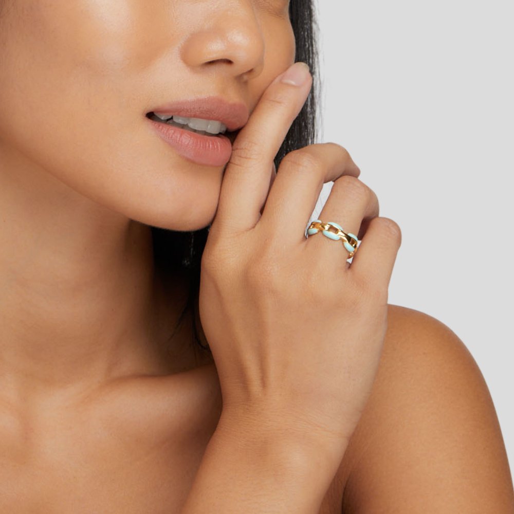 Blauer Kettenring Reya