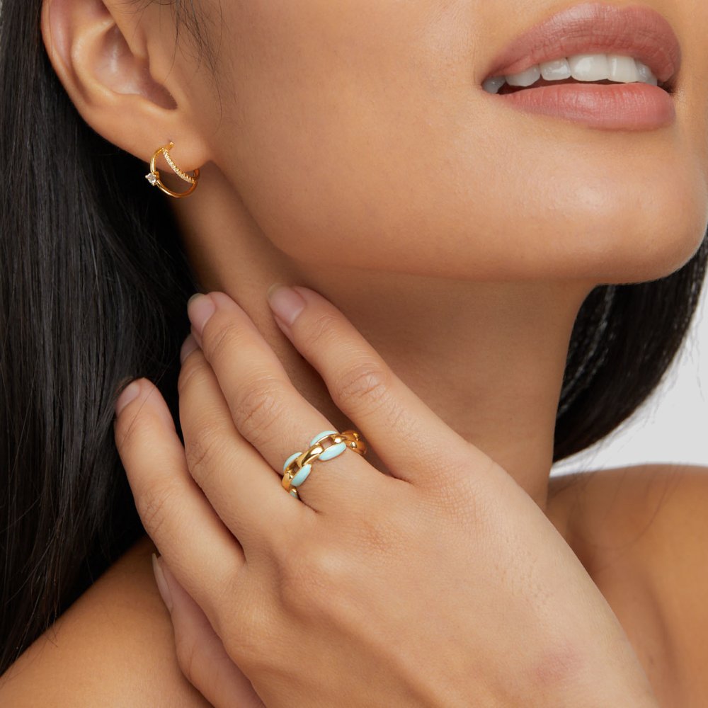 Blauer Kettenring Reya