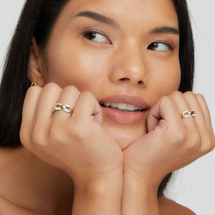 Blauer Kettenring Reya