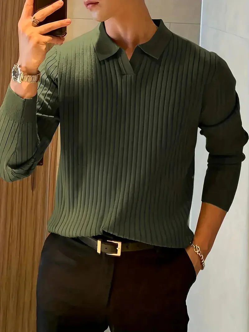 Brit & Boho™️ | Geripptes Strickpullover-Shirt